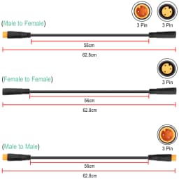 E-Bike 3 Pin Sensor Thumb Throttle Extension Cable for BAFANG Electric Bicycle Waterproof Male To Female Motor Connector Cables