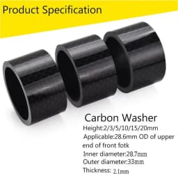 BUCKLOS Bike Headset Washer 11PC Carbon Fiber Stem Spacer Flexible 1 1/8" Mountain Road Bike Stem Front Fork Headset Washer