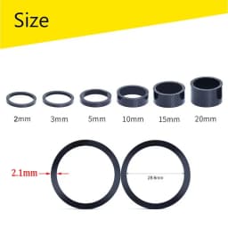 BUCKLOS Bike Headset Washer 11PC Carbon Fiber Stem Spacer Flexible 1 1/8" Mountain Road Bike Stem Front Fork Headset Washer