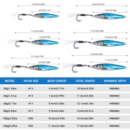 Goture Metal Sinking Bait 30g 60g 80g 100g 150g Large Vertical Metal Jigs Deep Sea Fishing Lure Saltwater Jigging Lure Hard Bait