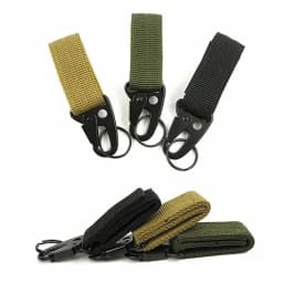 2pcs Tactical Hanging Buckle Molle Nylon Webbing Carabiner Belt Triangle Keychain for Outdoor Climbing Camping Tool Accessory