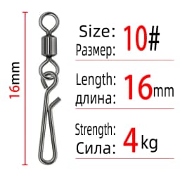 DNDYUJU 10pcs Fishing Lure Snap Fishing Rolling Swivels Interlock Pin FishHook Connector Fishing Accessories Tools