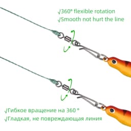 DNDYUJU 10pcs Fishing Lure Snap Fishing Rolling Swivels Interlock Pin FishHook Connector Fishing Accessories Tools
