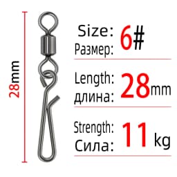 DNDYUJU 10pcs Fishing Lure Snap Fishing Rolling Swivels Interlock Pin FishHook Connector Fishing Accessories Tools