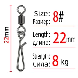 DNDYUJU 10pcs Fishing Lure Snap Fishing Rolling Swivels Interlock Pin FishHook Connector Fishing Accessories Tools