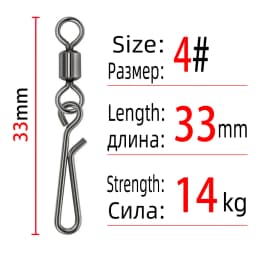 DNDYUJU 10pcs Fishing Lure Snap Fishing Rolling Swivels Interlock Pin FishHook Connector Fishing Accessories Tools