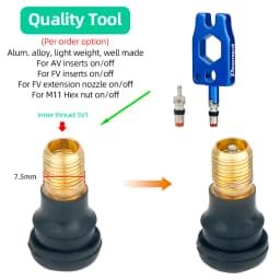 10/20pcs 5V1 Threaded Inserts AV Schrader Valve Copper Core Balance Bike Scooter Flat Nozzle Replacement Removal Tool Optional