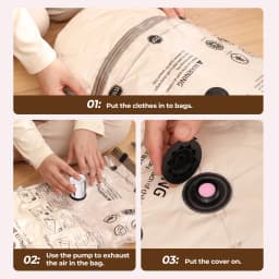 FLEXTAIL Vacuum Bag Set – 4pcs Durable Space-Saving Bags for Clothes and Bedding (Pump Required) – Ideal for Travel and Home