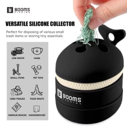 Booms Fishing Portable Silicone Trash Storage Bag For Fishing Tackle Outdoor Camping Tools Fishing Waste Collection Accessories