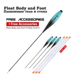 3PCS Nano Float Body Foot+3PCS Tubes Luminous Bobber No Tail CR425 Battery Ocean Sea Lake Fishing Accessories Tackle Tools