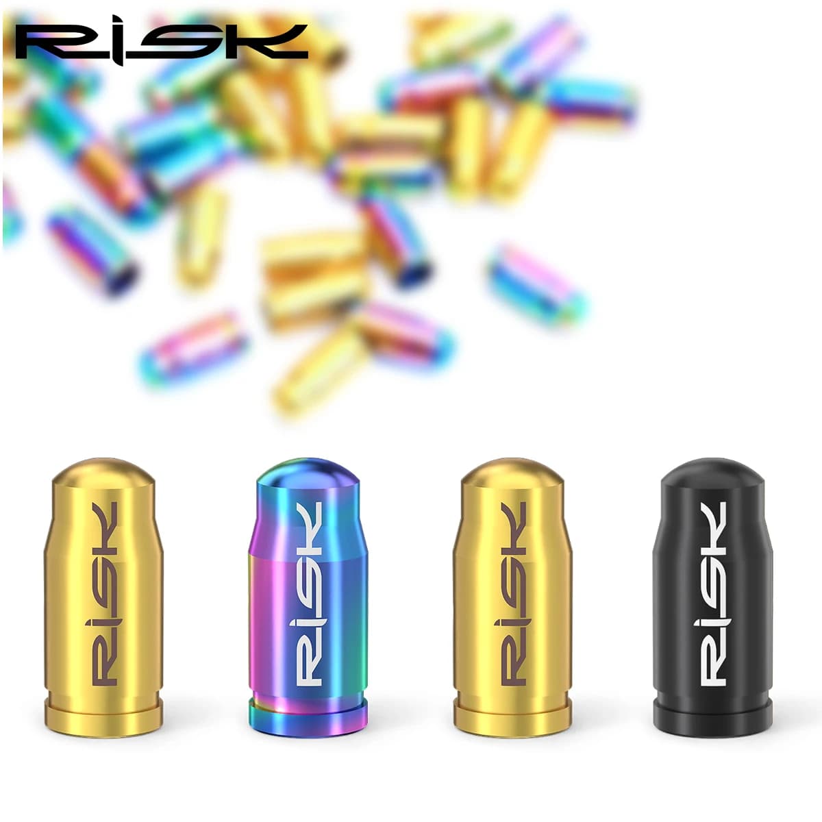 RISK Titanium Presta Schrader Valve Cover Waterproof Dustproof MTB Road Bicycle FV AV Cap Removal Tool Cycling Parts Accessories