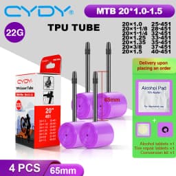 22g CYDY TPU Bike Inner Tube Camera 20' 451 20x1.0 1-1/8 1-1/4 1.25 1.35 1-3/8 1.5 Valve Length 45/65mm BMX Bicycle Tire Tyre