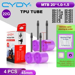 22g CYDY TPU Bike Inner Tube Camera 20' 451 20x1.0 1-1/8 1-1/4 1.25 1.35 1-3/8 1.5 Valve Length 45/65mm BMX Bicycle Tire Tyre