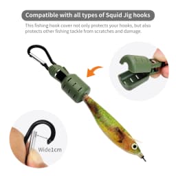 New 9Pcs M Squid Jig Bait Protector Kit Webfoot Octopus Egi Hook Cover Cuttlefish Umbrella Lure Cap with Carabiner Sea Tackle