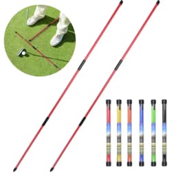 2 Sets Golf Alignment Sticks 48inch Alignment Practice Rods Collapsible 6 Colors Golf Alignment Sticks Golf Swing Training Tools