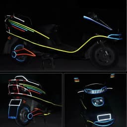 8M Glow-in-Dark Reflective Tape - Self-Adhesive Safety Sticker for Bike/Motorcycle Body, Waterproof Vinyl Night Visibility Kit