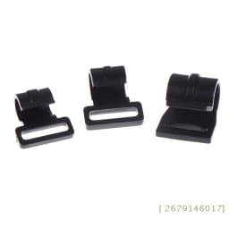 【YY26】10Pcs Outdoor Camping Tent Snap Clip Hooks Black Plastic Lanyard Hooks in 9–25mm Sizes for Awning & Caravan