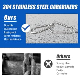 10Pcs 304 Stainless Steel Carabiner Clip M4 M5 M6 M7 M8 Heavy Duty Spring Snap Quick Link Lock Ring Hook for Camping Hiking