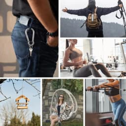 10Pcs 304 Stainless Steel Carabiner Clip M4 M5 M6 M7 M8 Heavy Duty Spring Snap Quick Link Lock Ring Hook for Camping Hiking