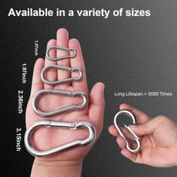 10Pcs 304 Stainless Steel Carabiner Clip M4 M5 M6 M7 M8 Heavy Duty Spring Snap Quick Link Lock Ring Hook for Camping Hiking