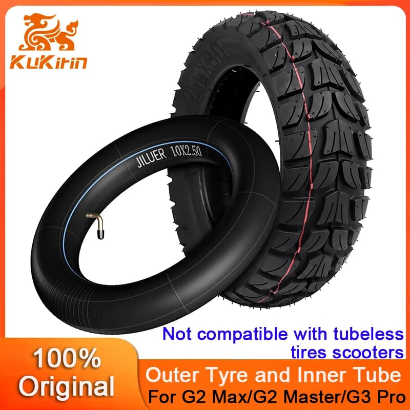 Original 255x80 Outer Tire For KuKirin G2 Max/G3 Pro/2024 Version G2 Master 80/65-6 10×2.5 Inner Tube Off Road Inflatable Tyre