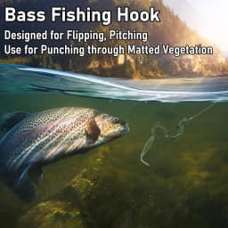 9KM Baitholder Worm Hook 10-30pcs Non-Offset Heavy Cover Hook for Bass Fishing Dual Barb Hook Punching Texas Drop Shot Neko Rig