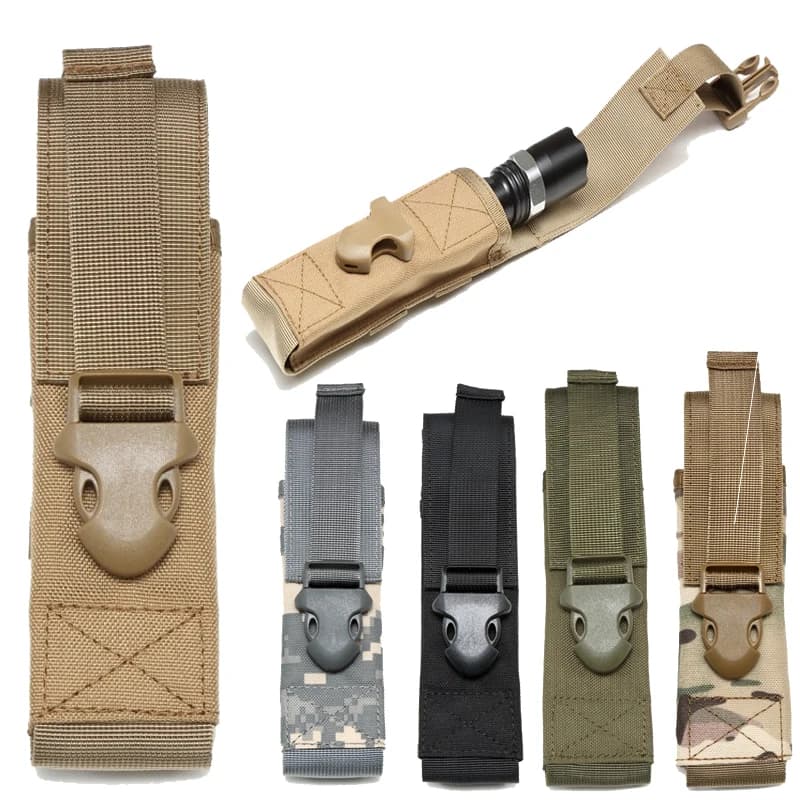 Outdoor Flashlight Pouch Tactical Tool Kit Portable Molle EDC Tool Waist Bag Field Sport Camping Hiking Hunting Accessories