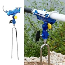 Adjustable Universal Fishing Rod Ground Stand - Thickened ABS Self-Locking Bracket, 360° Rotatable Fishing Rod Holder