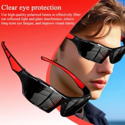 Mens Sun Glasses Lightweight Sun Glasses Polarized Sunglasses Comfortable Lightweight Frame Sport Eyeglasses for Driving Fishing