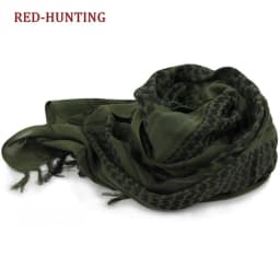 Tactical Hunting Scarf Shemagh Tactical Desert Keffiyeh Head Neck Scarf Arab Wrap with Tassel 43x43 Inches