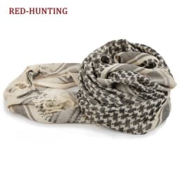 Tactical Hunting Scarf Shemagh Tactical Desert Keffiyeh Head Neck Scarf Arab Wrap with Tassel 43x43 Inches