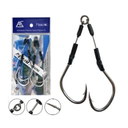 2pairs/bag Slow Fast Jigging Hook BKK Carbon Stainless Wire Jig Lure Hooks Saltwater Double Barbed Assist Hooks Fishing Tackle