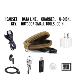 Tactical EDC Men Key Wallet Pocket Outdoor Usb Cable U-Disk Earphone Storage Bag for AirPods Freebugs Headphone Protective Case