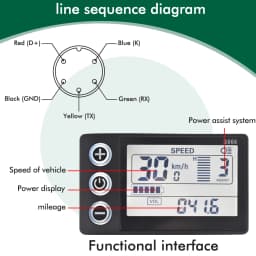 UART2 24V 36V 48V S866 Electric Bike LCD Display Meter E Scooter LCD Panel With USB UART For Mountain Electric Bike Parts (5PIN)