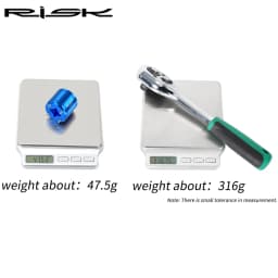 RISK 2 In 1 Bicycle DUB Crankset Cover Removal Tool For XTR M9100 Bottom Bracket Crank Screw Removal Tool 3/8”Ratchet Wrench Set