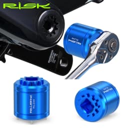 RISK 2 In 1 Bicycle DUB Crankset Cover Removal Tool For XTR M9100 Bottom Bracket Crank Screw Removal Tool 3/8”Ratchet Wrench Set