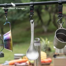 Boundless Voyage Titanium Spoon Tableware Porridge Stew Sauce Deep-bowled Ladle Scoop Cooking Kitchen