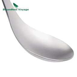 Boundless Voyage Titanium Spoon Tableware Porridge Stew Sauce Deep-bowled Ladle Scoop Cooking Kitchen