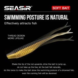 SEASIR 12pcs Soft Bait Lure Set 10PCS Soft Bait 2 Curved Hooks 8 Colors 1.8G 7CM Free Bait Box Fishing Lure Set