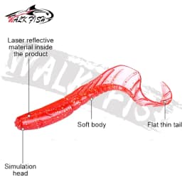 WALK FISH 10Pcs Spinpoler 60MM 80MM Lifelike Fish Lure Bait Worms Artificial Silicone Soft Lure Bass Pike Fish Lure Wobbler