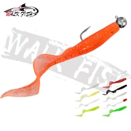 WALK FISH 10Pcs Spinpoler 60MM 80MM Lifelike Fish Lure Bait Worms Artificial Silicone Soft Lure Bass Pike Fish Lure Wobbler