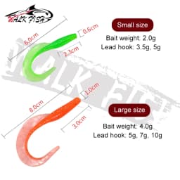 WALK FISH 10Pcs Spinpoler 60MM 80MM Lifelike Fish Lure Bait Worms Artificial Silicone Soft Lure Bass Pike Fish Lure Wobbler