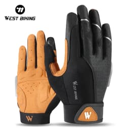 WEST BIKING Autumn Winter Men's Full Finger Cycling Gloves Anti-Slip Touch Screen Sports Gloves Thin Breathable /Thick Thermal