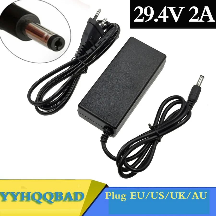 YYHQQBAD 29.4V 2A Lithium Battery Charger for 24V 25.2V 25.9V Electric Scooter Electric Bicycle 7Series Li-ion Battery Charger