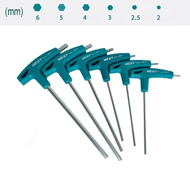 1PCS/6PCS T Handle Hex Allen Key Screws Screwdriver Bike Repair Tools, Bicycle Assembly Wrench 2/2.5/3/4/5/6/8mm Allen Key