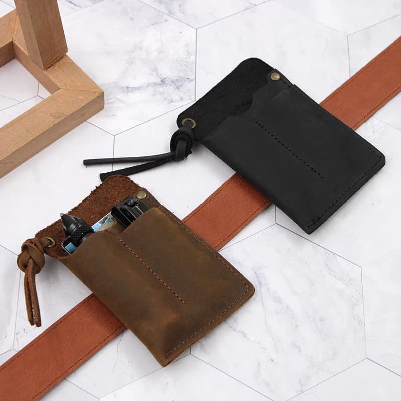 Genuine Leather EDC Organizer Sheath Handmade Tactical Tool Pouch Holster with Belt Clip Storage Bag