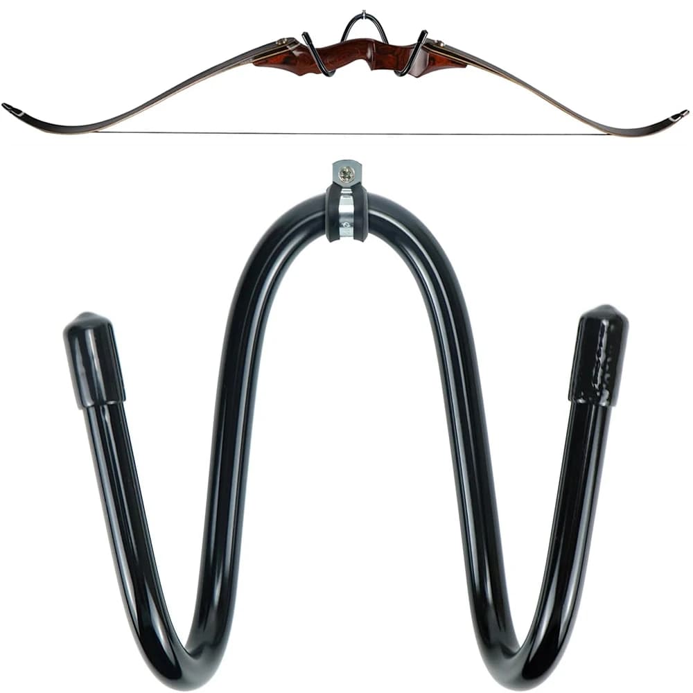 Bow Hanger Display Flexible Archery Rack Bow Wall Mount Holder Wall Hook Stand for Your Bow, Rubber Protection and No Scratches