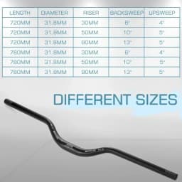 BUCKLOS MTB Handlebar 580/620/720/780MM Bicycle Swallow Handlebar 25.4MM 31.8MM Mountain Bike Handle Bar Aluminum Riser Bar