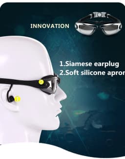 Swimming Goggles Adult Pool Glasses Anti Fog Men Women UV Protection Optical Waterproof Swim Eyewear with Earplugs