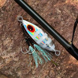 5Pcs/Boxed 10-60G Metal Slow Jig Artificial Sinking Casting Lure Fishing Trolling Lure 3D Eyes Fishing Bait with Assist Hooks